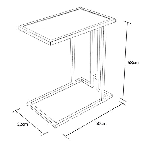 Mila Sofa Table Gold - White Marble
